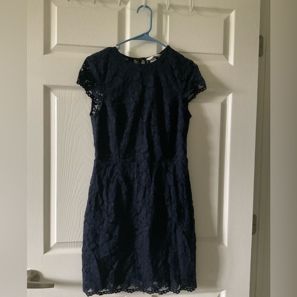 H&M Navy Blue Formal Lace Dress size 8